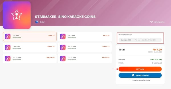 Jak bezpečně poprvé dobít StarMaker Coins