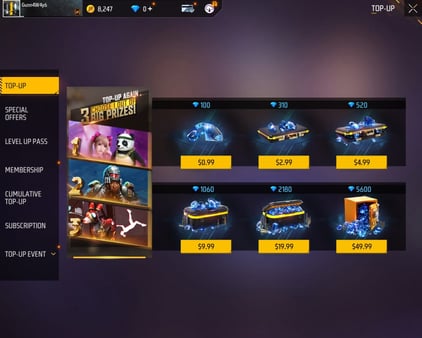How To Top Up Free Fire MAX Diamonds When Balance Is Low For Sending Gifts