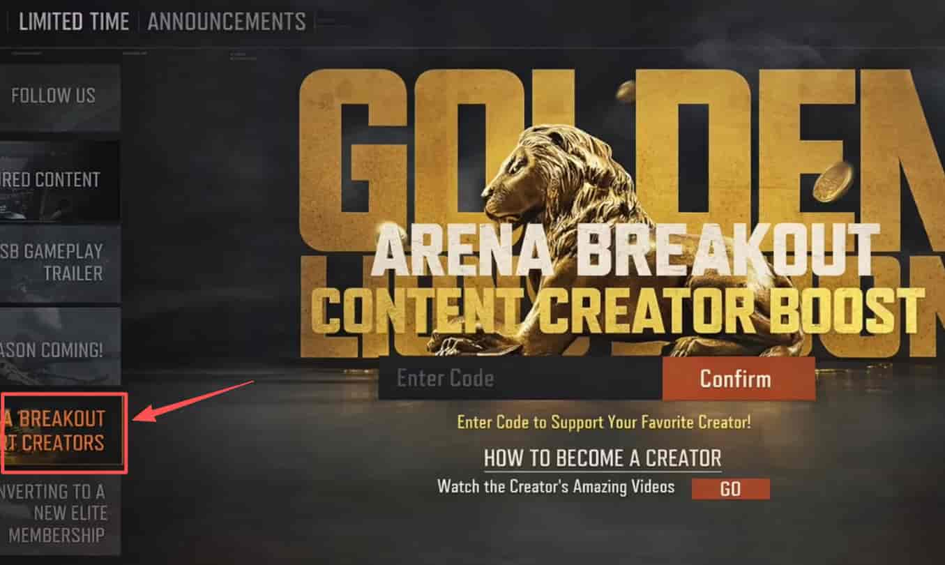 Arena Breakout creator code rewards displaying 2x2 safe container and tactical gear