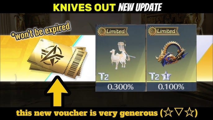 Mel dalam permainan Knives Out Vouchers dengan ganjaran baucar