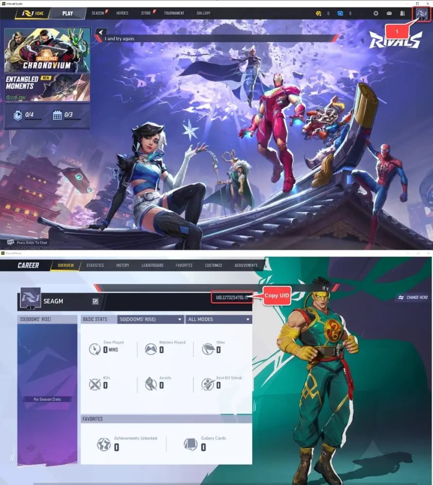 Cum să îți găsești UID-ul în Marvel Rivals