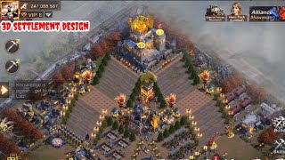 Tampilan pemukiman State of Survival dengan timer konstruksi aktif