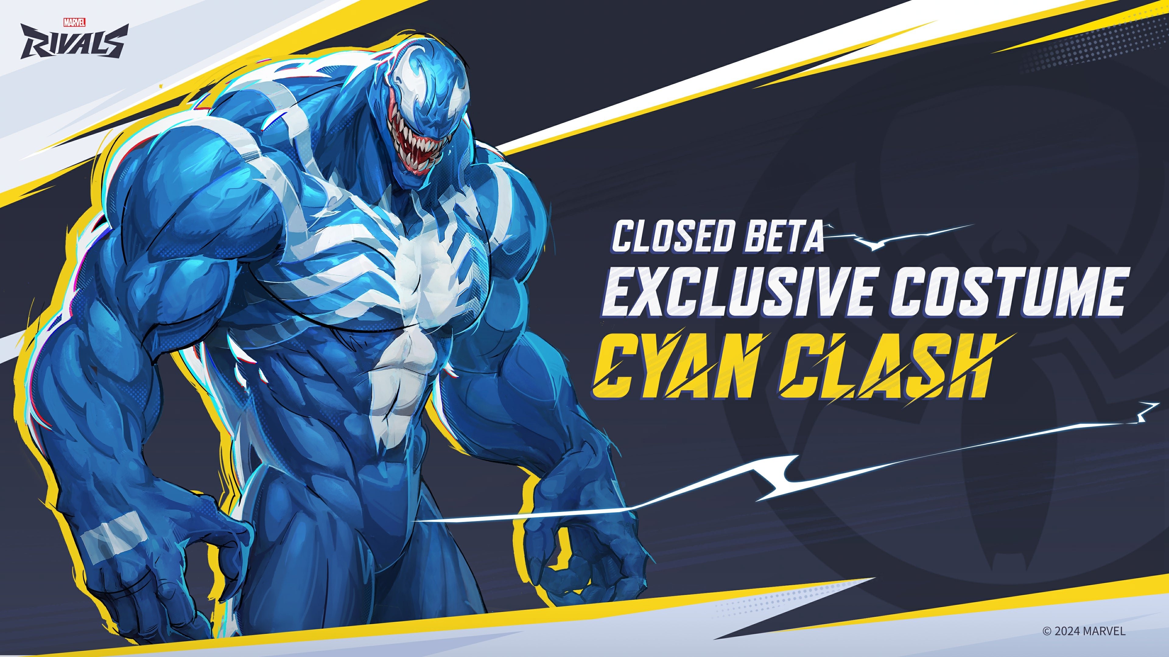 Cyan Clash Venom cosmetic skin preview in Marvel Rivals