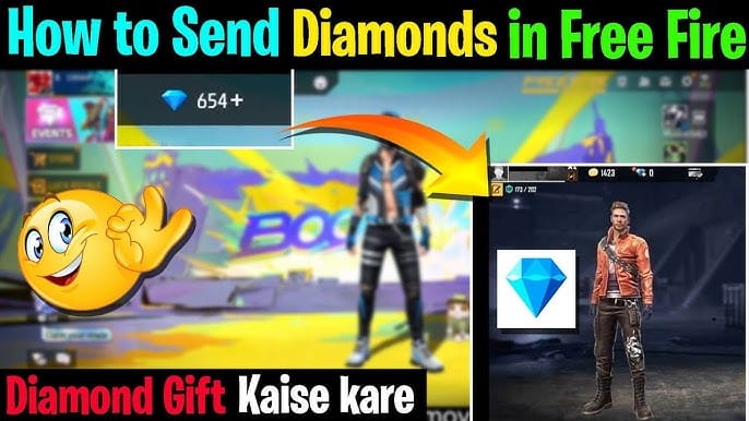 Free Fire MAX Diamonds sending gift to friend
