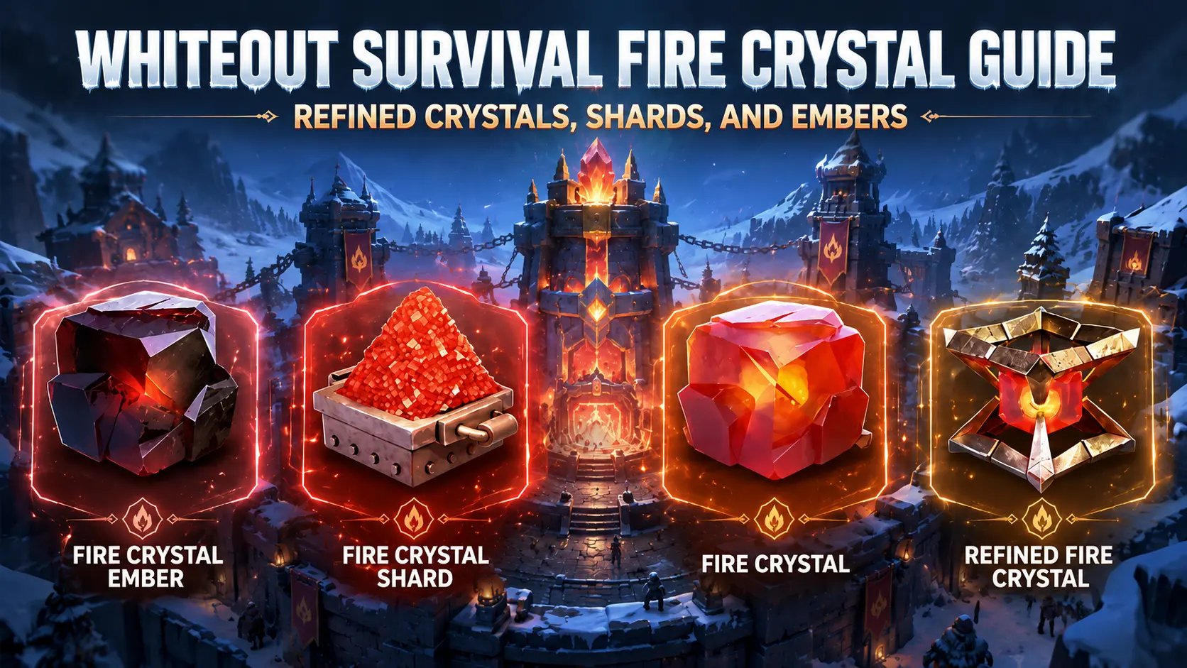 Écran du Laboratoire de cristal dans Whiteout Survival montrant les tentatives quotidiennes de raffinage de cristal de feu