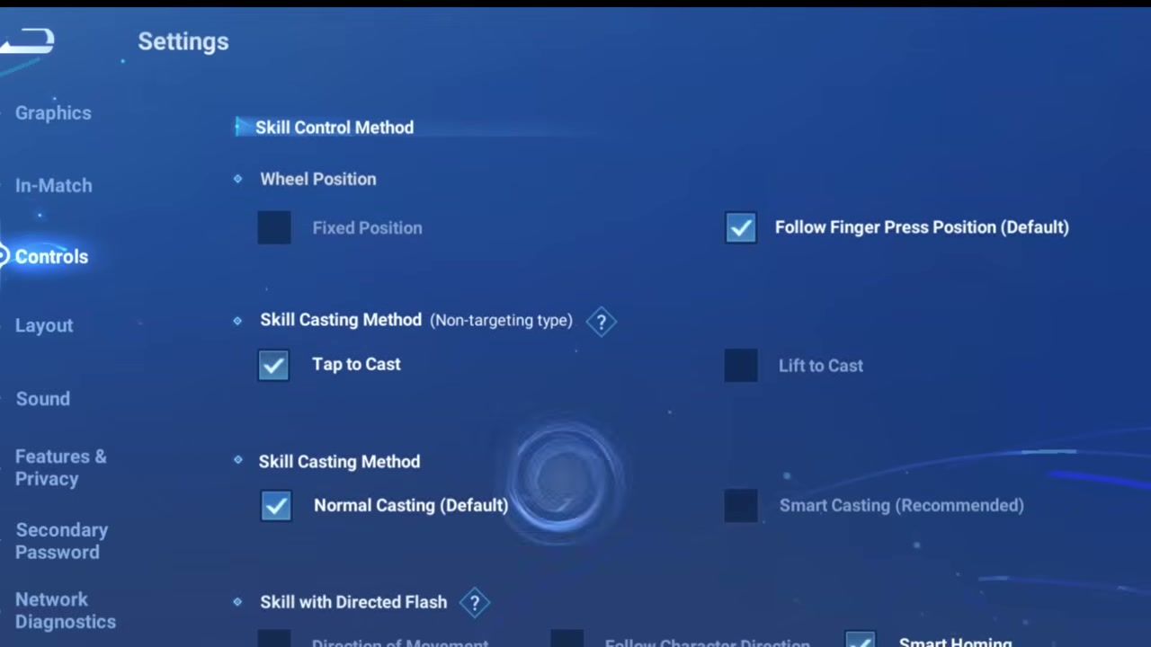 Honor of Kings 李信(統御形態)スキル発動用操作設定