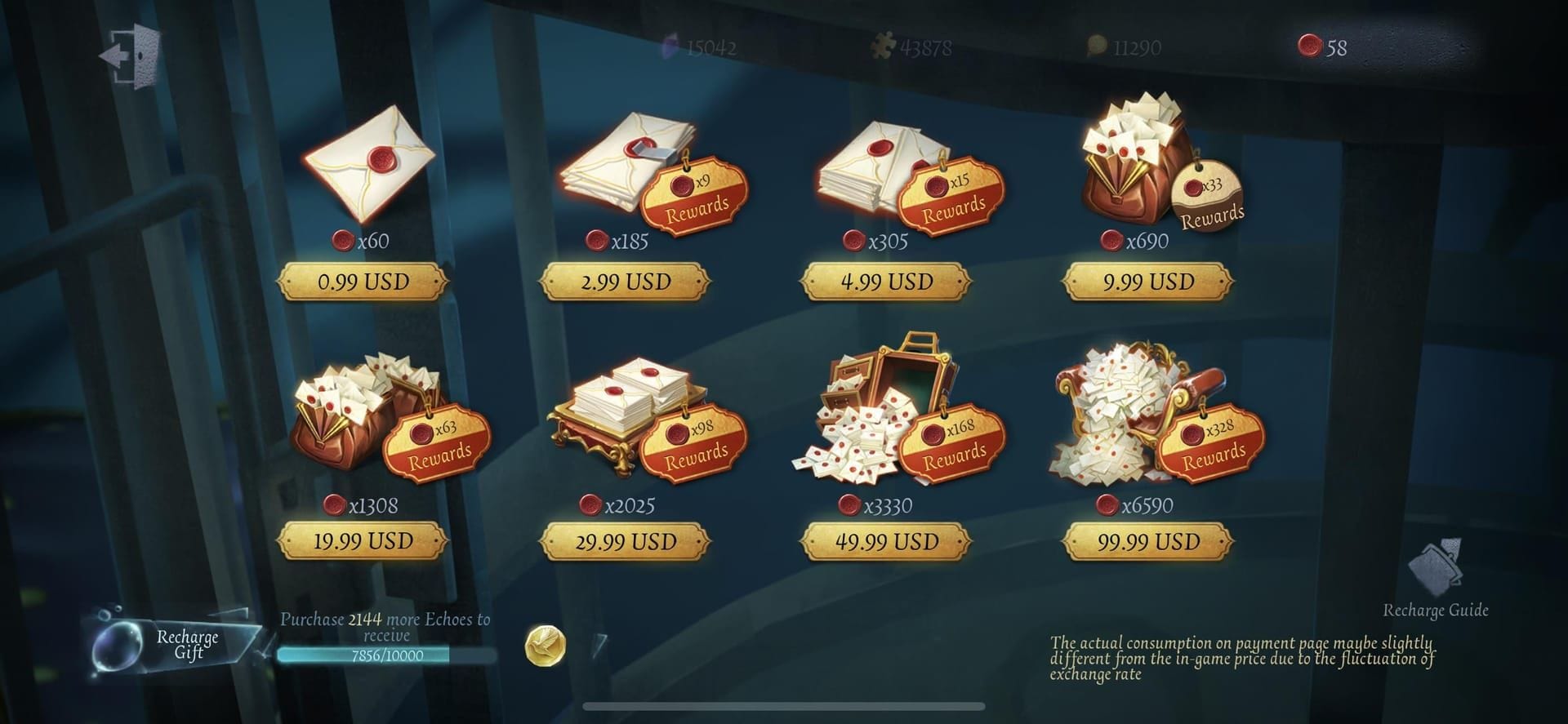 Interface de missões diárias e marcos de Identity V Echoes mostrando recompensas gratuitas