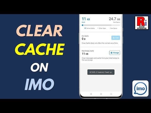 Android app settings screen for clearing Play Store cache related to imo Diamonds