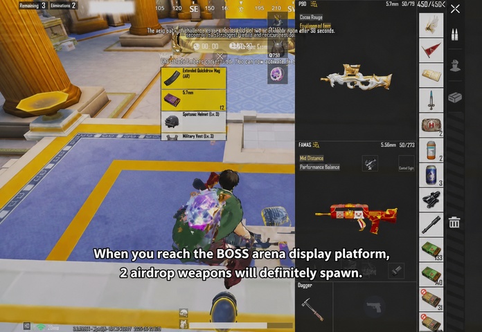 Boss arena airdrop weapons