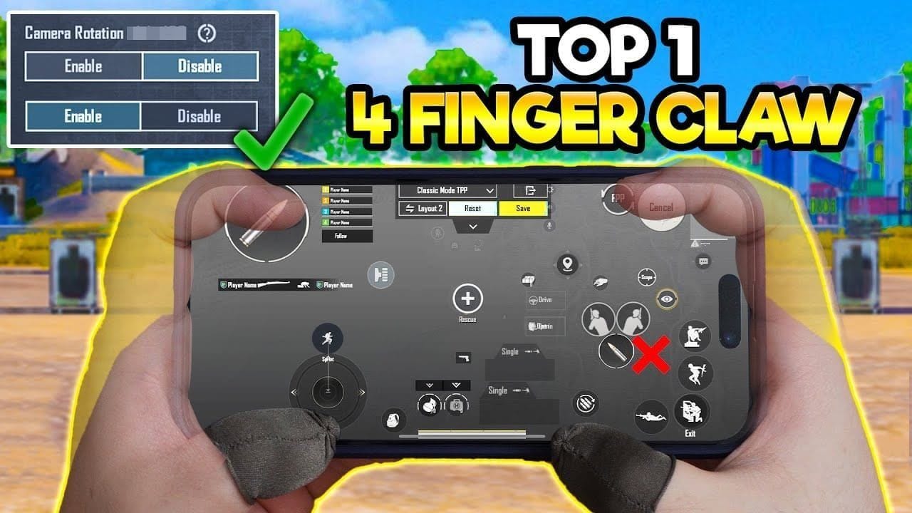 Captura de tela de gameplay de PUBG Mobile UC demonstrando tiro com peek em esquina assistido por giroscópio