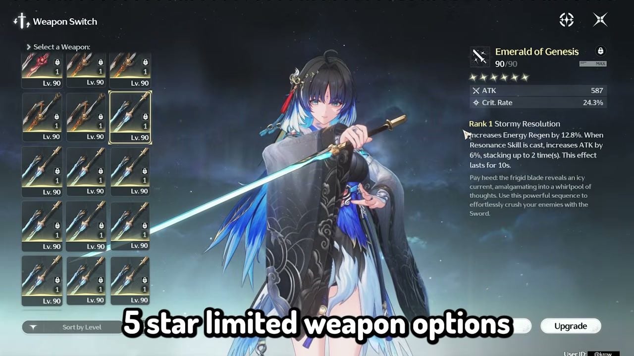 Yangyang Xuanling F2P weapon Emerald of Genesis build