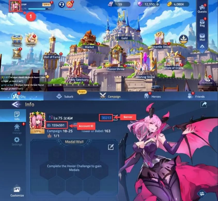 طريقة معرفة UID الخاص بك في Mobile Legends: Adventure لشحن M-Cash
