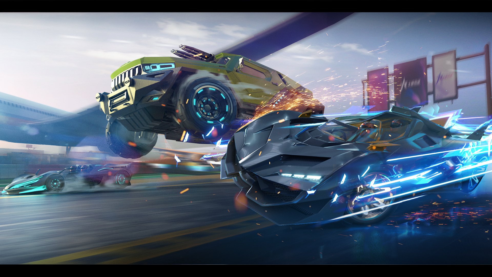 Ace Racer key art with licensed sports cars lined up on a night circuit