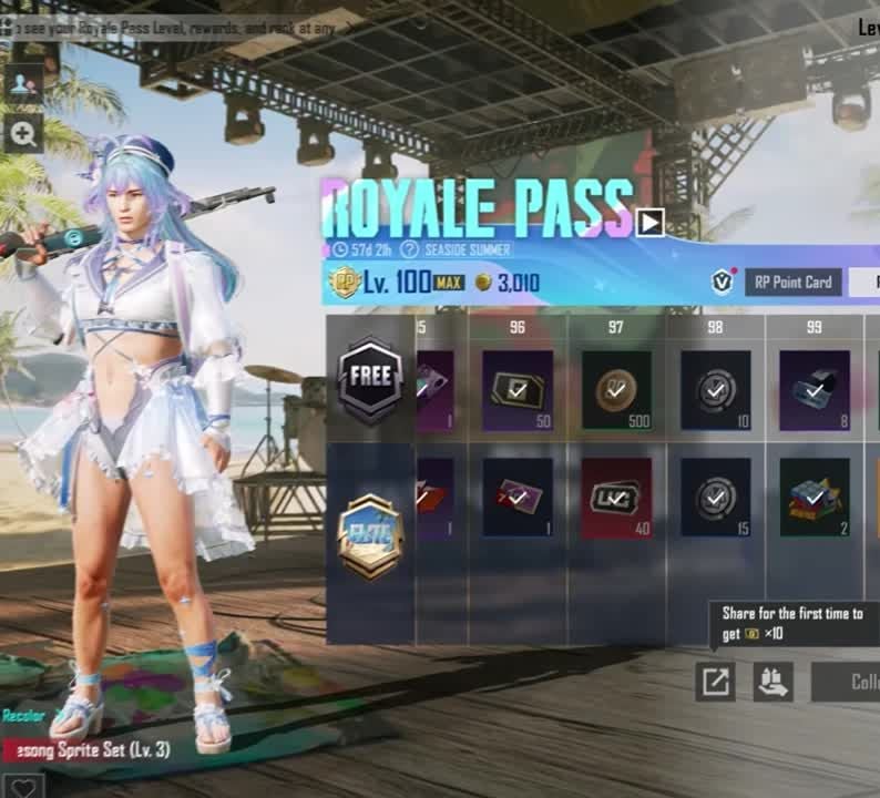 PUBG Mobile A20 Wavesong Spriteセット レベル100最大報酬