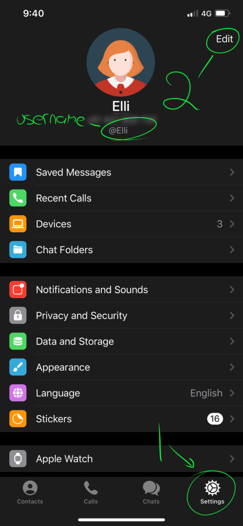How to find and set your @username in Telegram