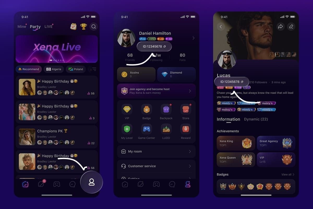 ตารางคะแนน PK ของ Xena Live Coins แสดงอันดับการต่อสู้ปัจจุบันและมูลค่าคะแนน
