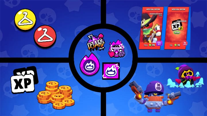 Ilustrasi panduan dasar rasmi Brawl Stars Gems & Brawl Pass