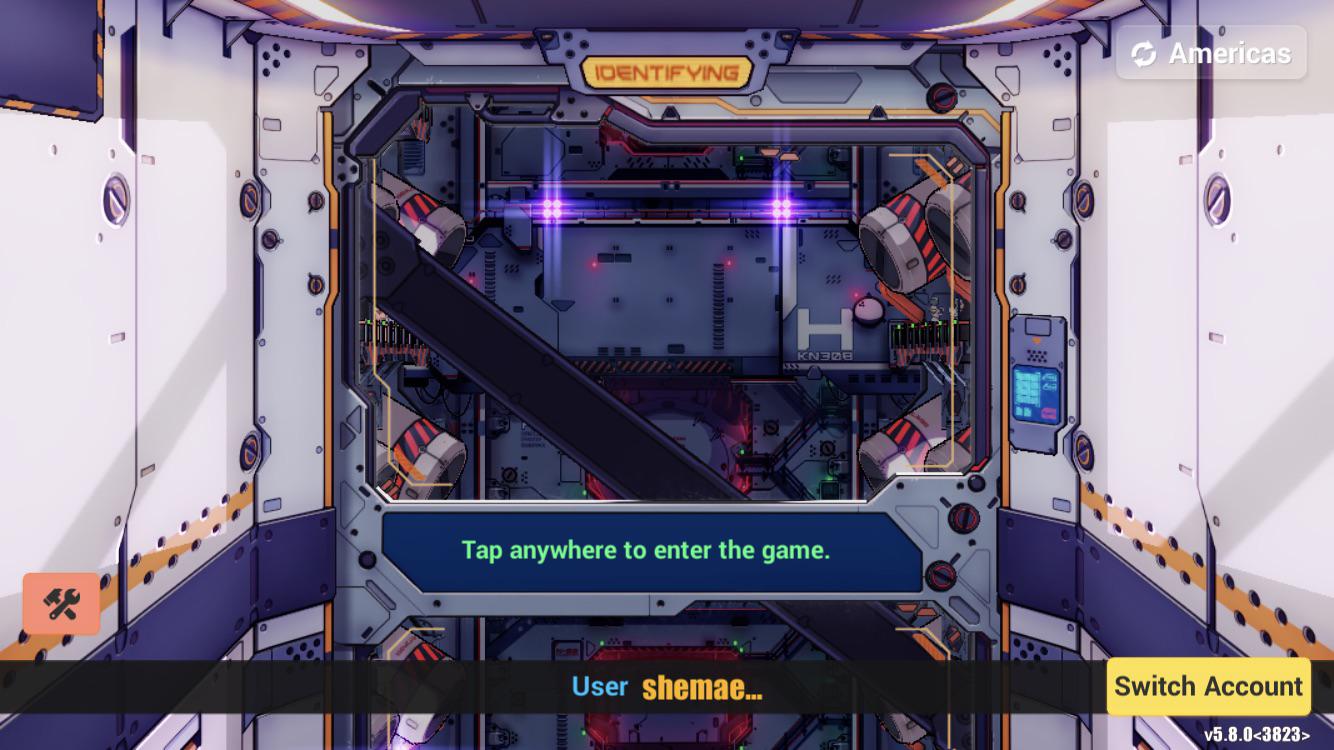 Honkai Impact 3rd title start screen with server toggle button