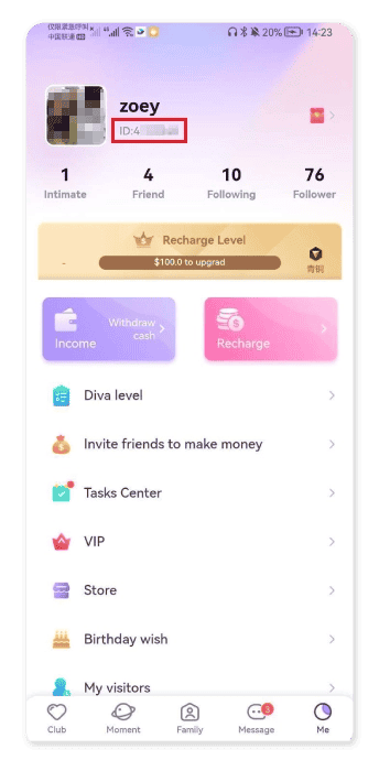 Cara mencari UID MEYO Live anda