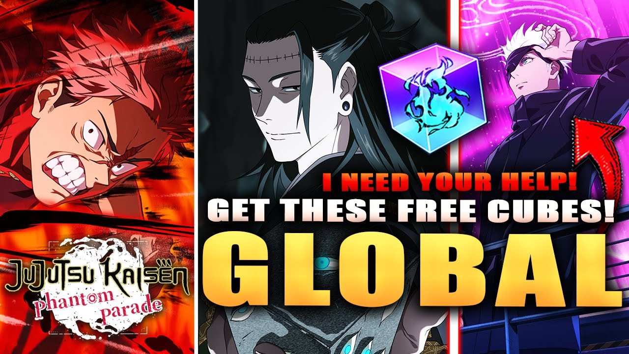 Jujutsu Kaisen Phantom Parade player currency interface showing Free and Paid Cubes