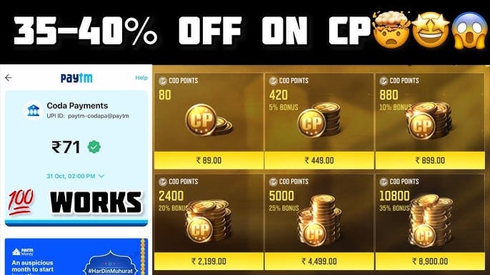 Schermata di acquisto in-game di Call of Duty: Mobile CP con saldo