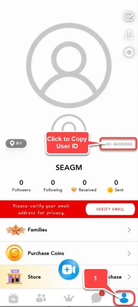 Cómo encontrar tu UID de SuperLive Coins
