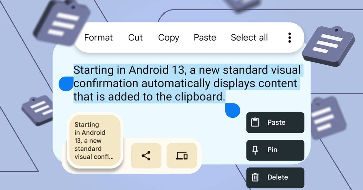 Android 13 clipboard overlay preview after copying text