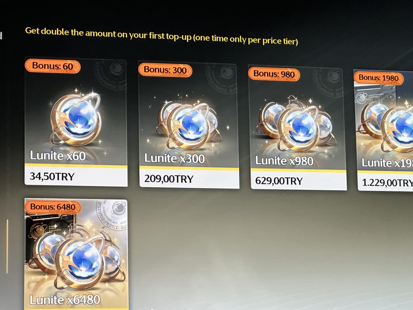 Guide to Wuthering Waves Lunite first-time top-up bonuses per tier