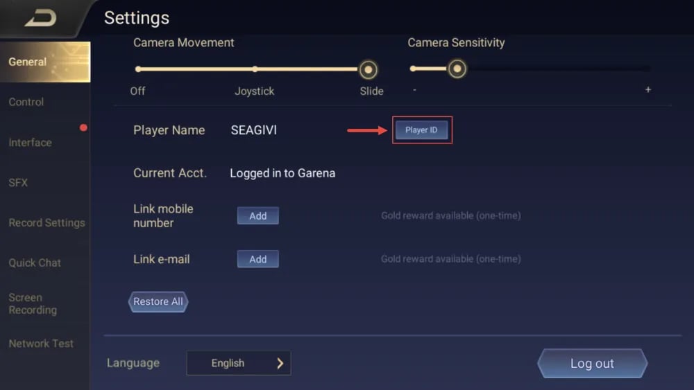 how to aov player id