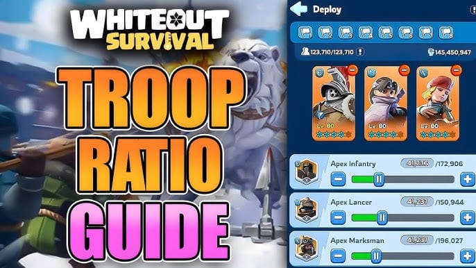 تكوين القوات الموصى به لـ Whiteout Survival Frost Stars في صيد الدب