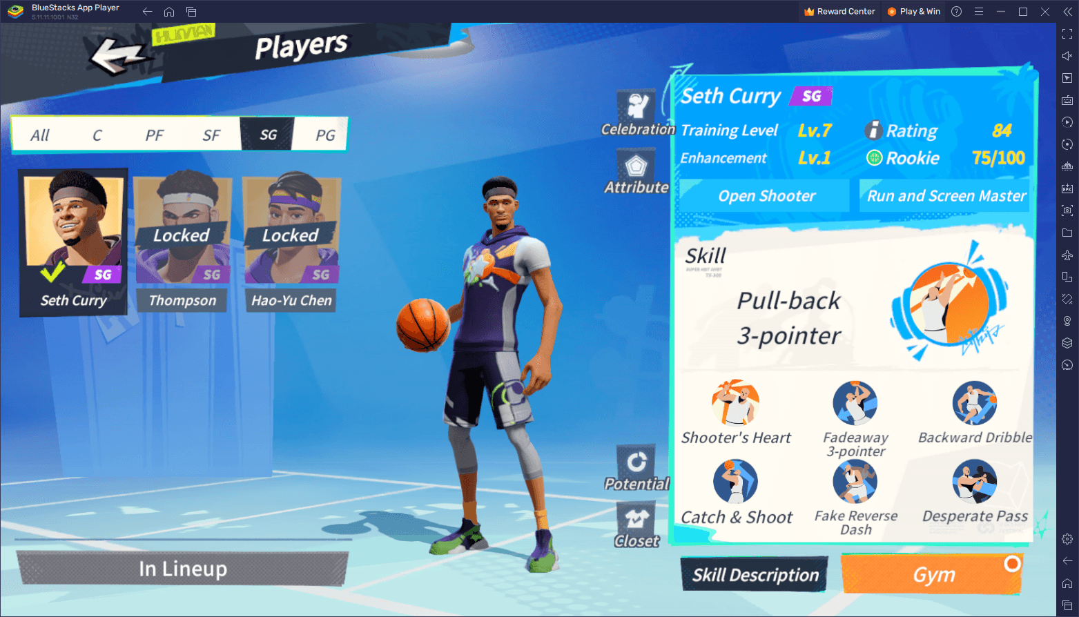 Dunk City Dynasty avatar icon and user ID location in main lobby