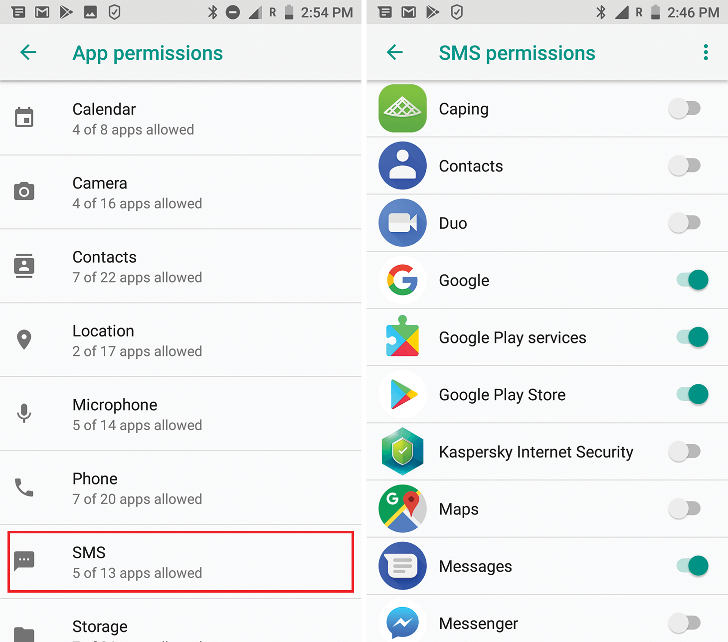Pantalla de acceso especial de apps en Android mostrando los permisos de instalación para apps de terceros