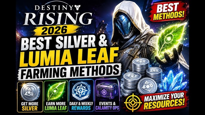 Destiny Rising currency inventory screen showing Lumina Leaves and Silver balance