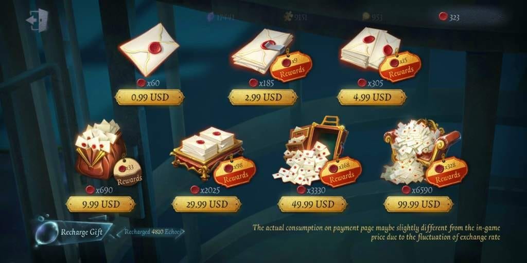 Identity V Echoes Abyss Treasure IX Special Package purchase screen