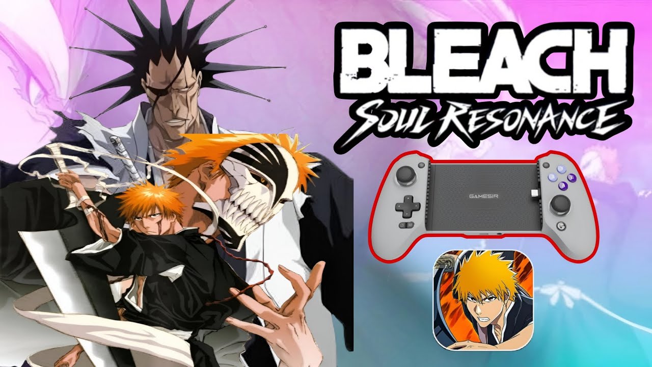 Tata letak tombol sentuh default dan input aksi pertarungan di Bleach Soul Resonance