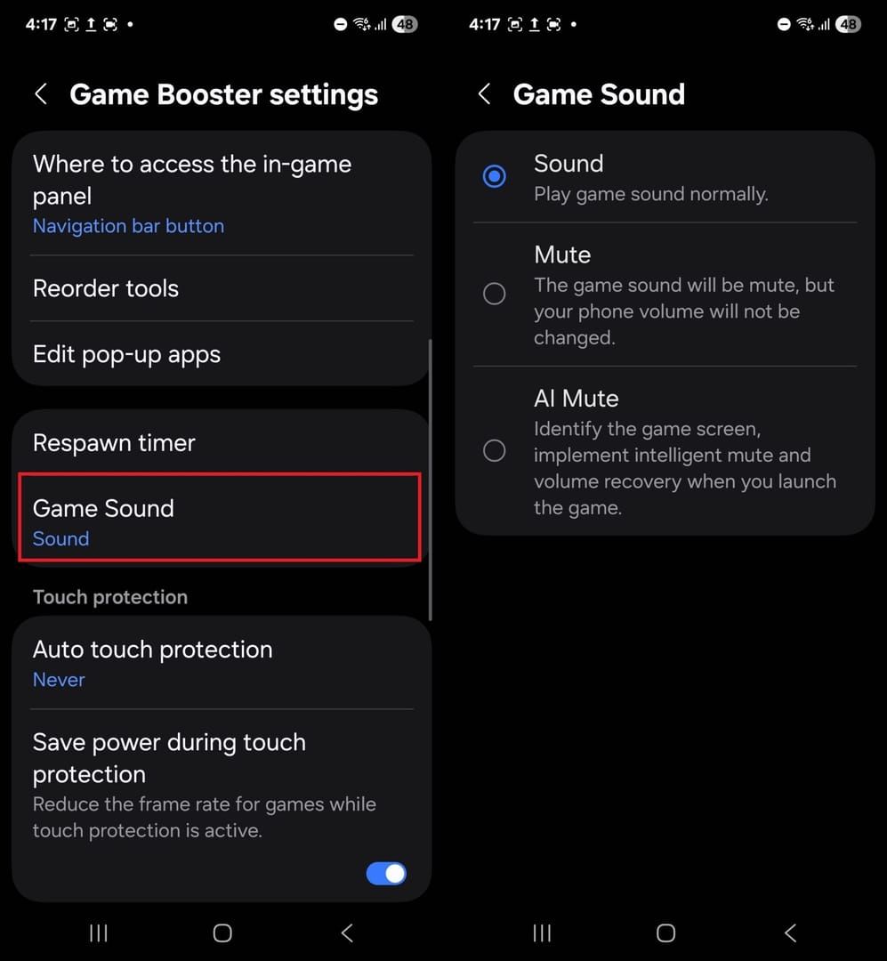 Menu delle impostazioni grafiche in-game di Eggy Party su Android con selettori di frame rate e risoluzione
