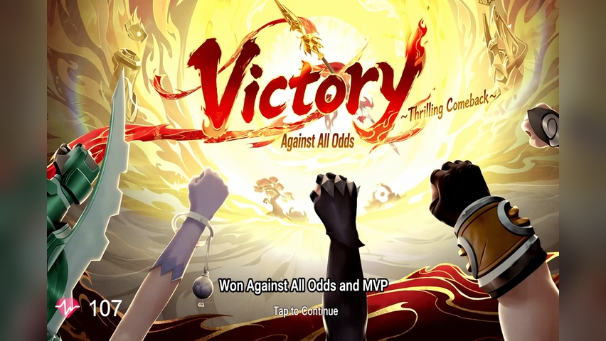 Post-game screen showing Ma Chao earning Gold MVP after a comeback win