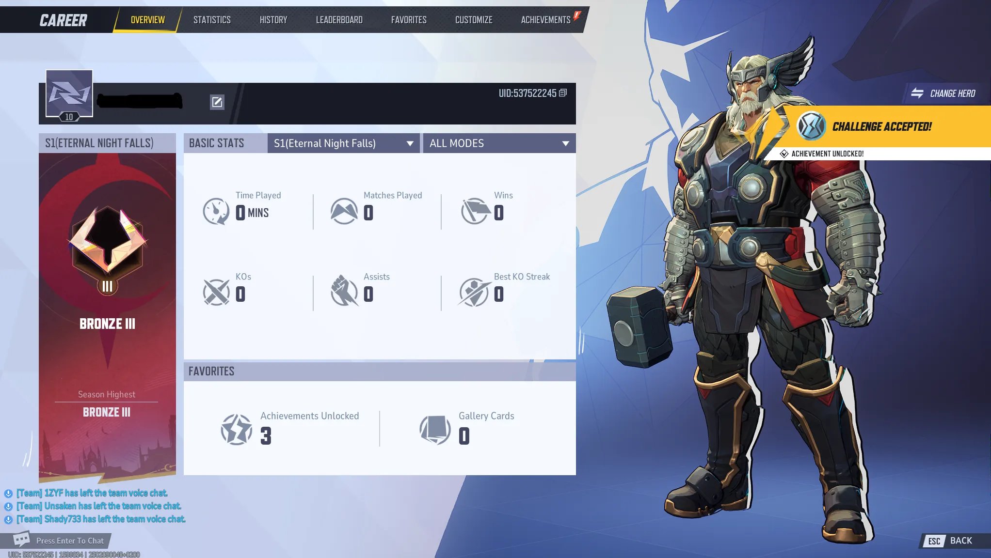 Marvel Rivals in-game profile showing Level 10 player milestone