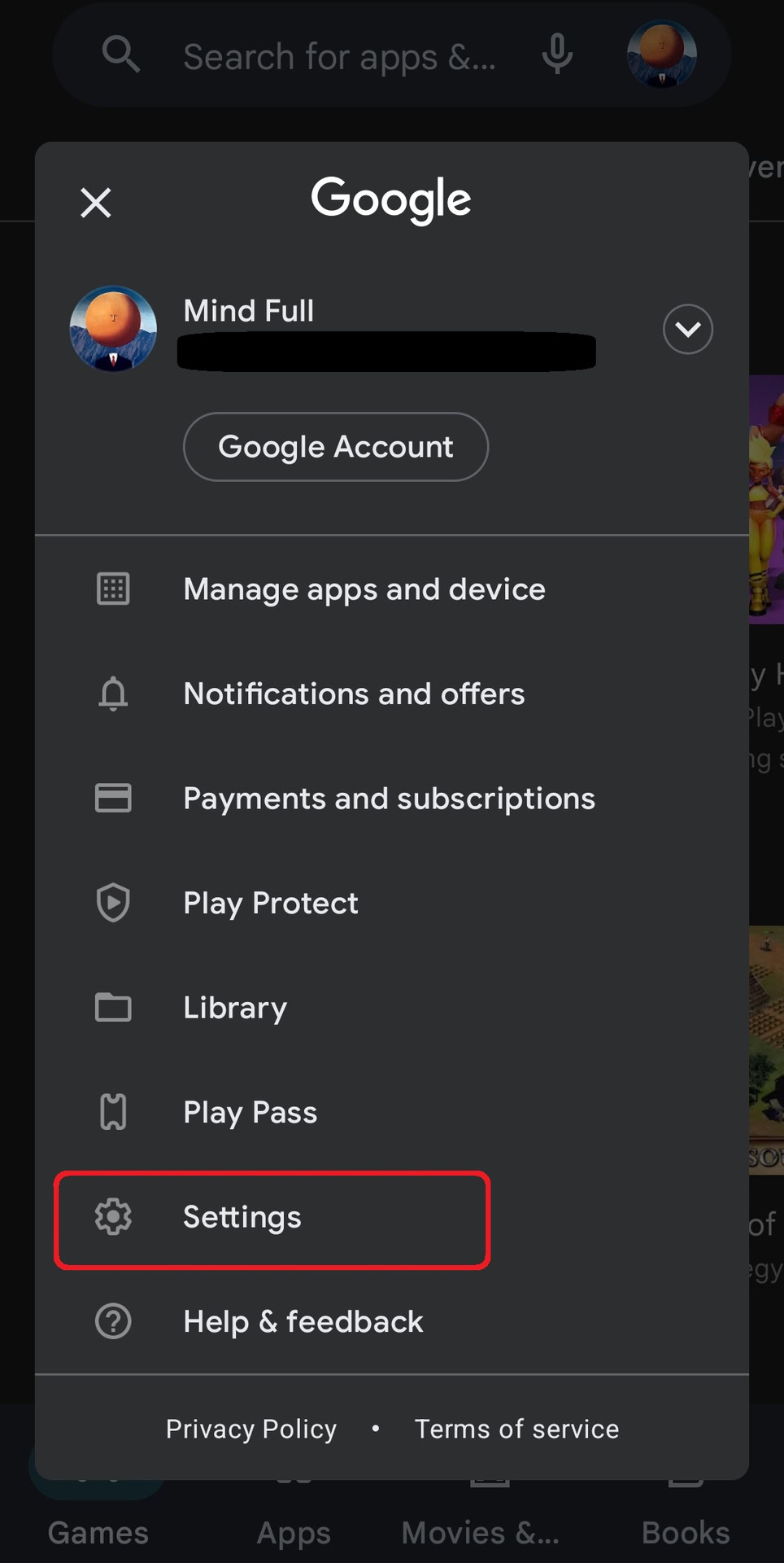 Google Play country setting next to a local payment method screen