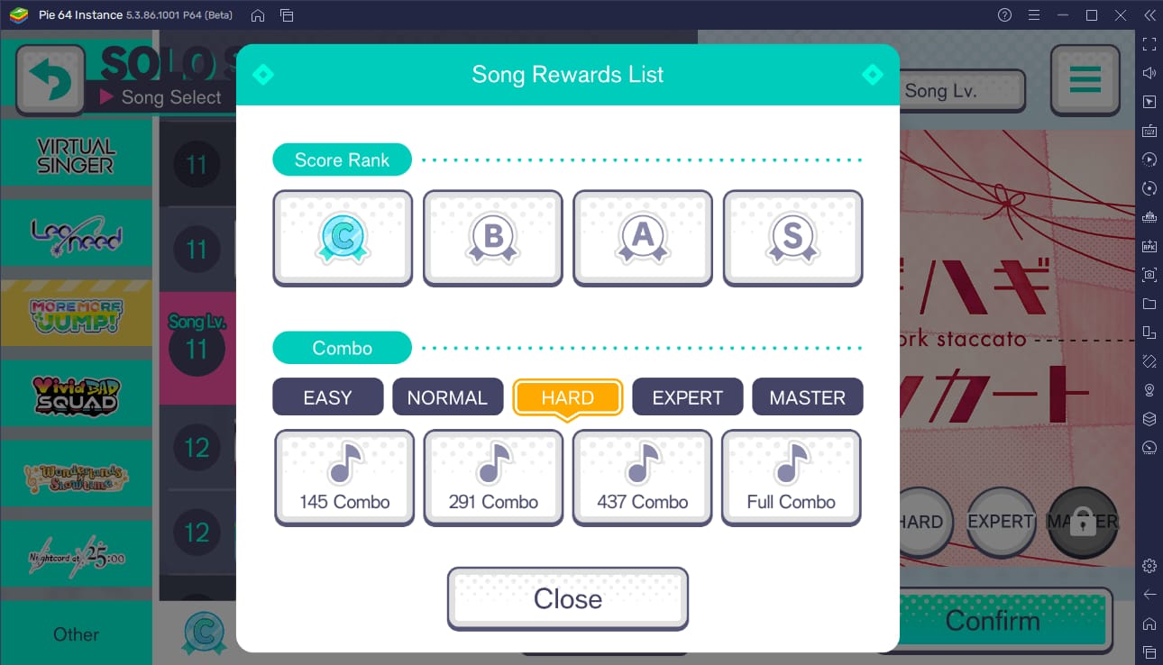 Interfejs sklepu z Kryształami Hatsune Miku: Colorful Stage! z opcją Restore Purchases