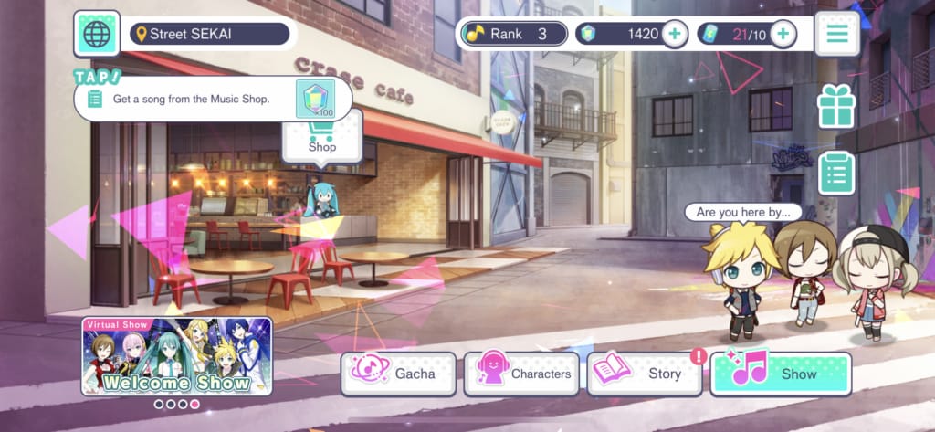 Hatsune Miku Colorful Stage 遊戲內購買資訊畫面，顯示付費水晶與免費水晶明細。