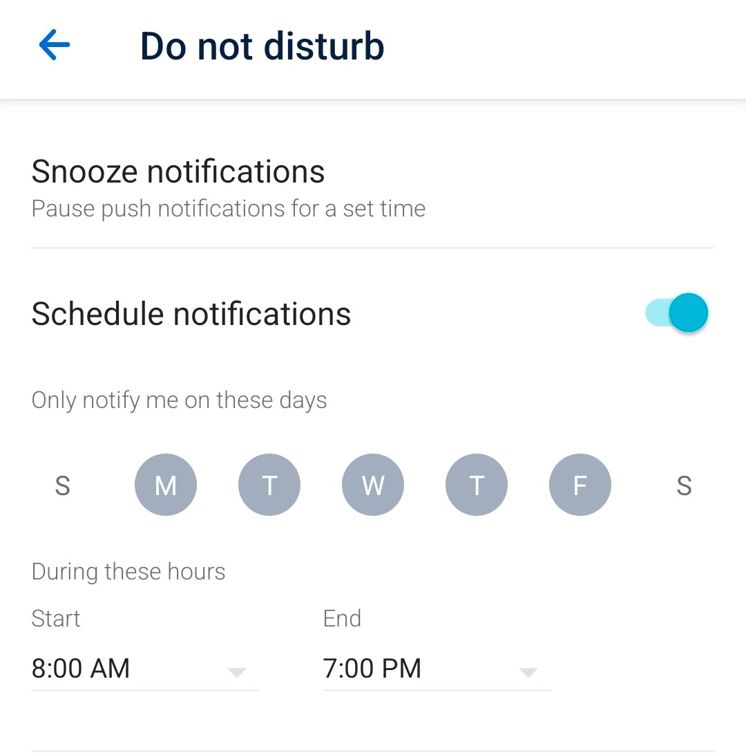 Android notification channel menu showing Override Do Not Disturb option