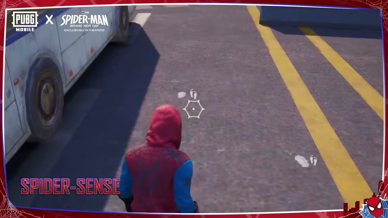 Tracciamento dei nemici tramite le impronte dello Spider-Sense nella modalità PUBG Mobile Spider-Man