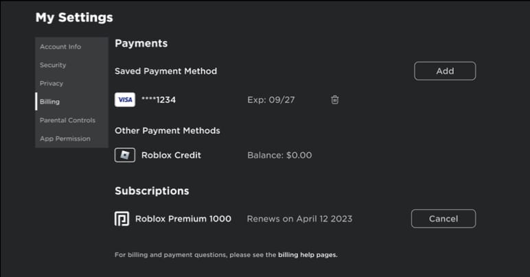 Roblox-Support-Seite für Abrechnungshilfe bei fehlenden Robux oder Kaufquittungsproblemen
