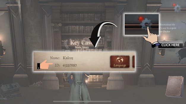 Ejemplo de interfaz de Identity V que muestra dónde verificar el UID y el servidor antes de recargar Echoes.