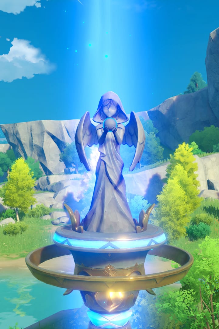 Genshin Impact Statue der Sieben Interface für den Elementwechsel des Reisenden