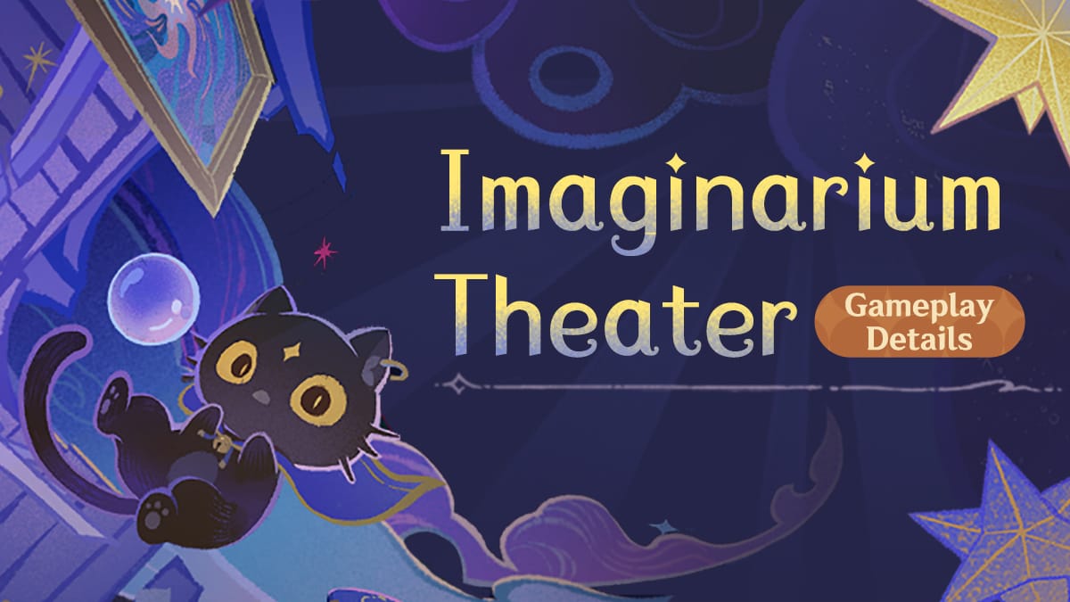 Genshin Impact Imaginarium Theater personageselectie-interface met elementaire vereisten