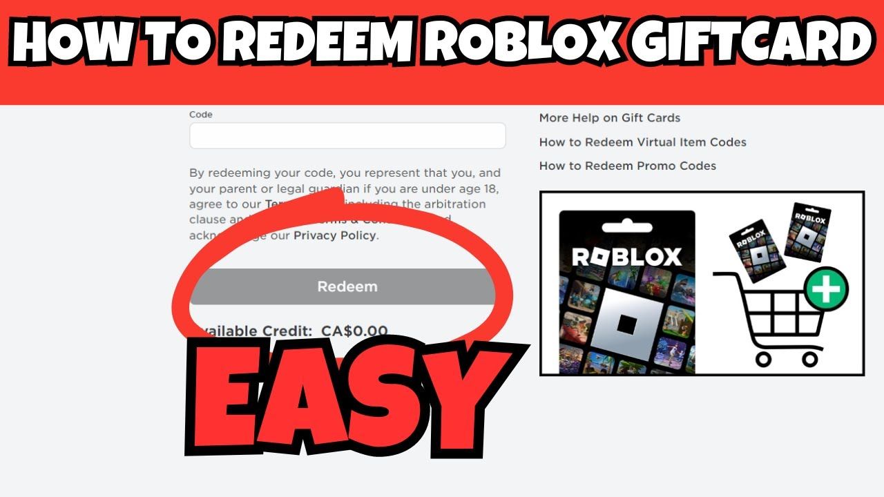 How to redeem a Roblox Gift Card at roblox.com/redeem