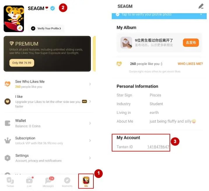 Cómo encontrar tu UID de Tantan Coins
