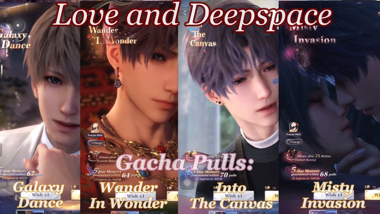 Interface de la bannière de vœux et tirages dans Love and Deepspace